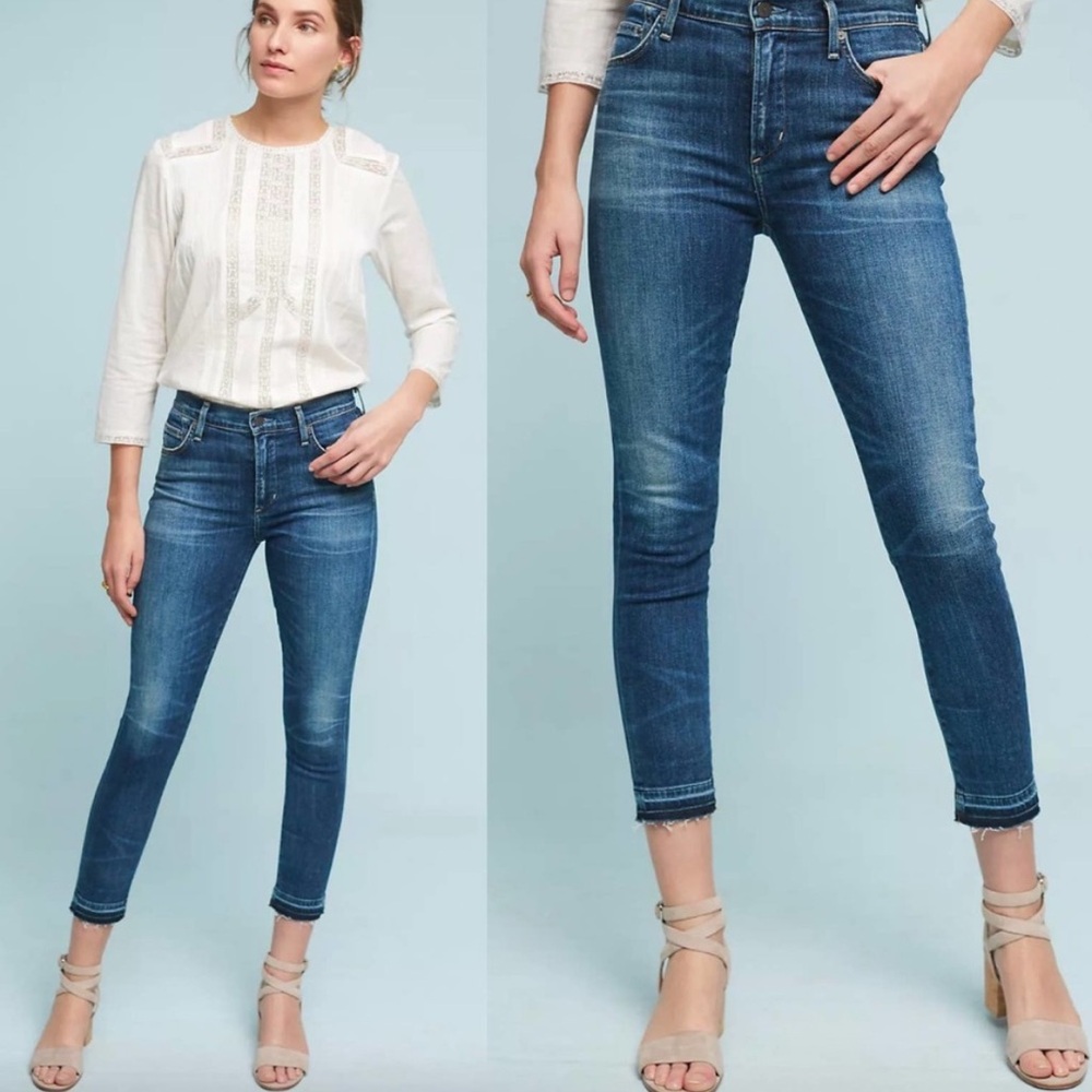 COH Rocket Crop High-Rise Skinny Jeans Raw Hem